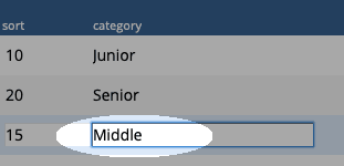 Changing a category