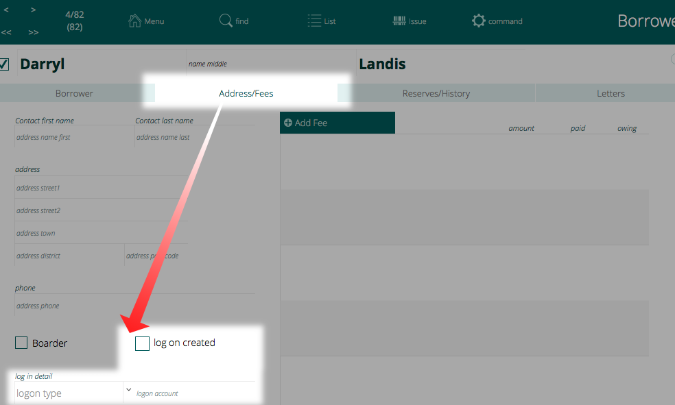 Borrower log on details